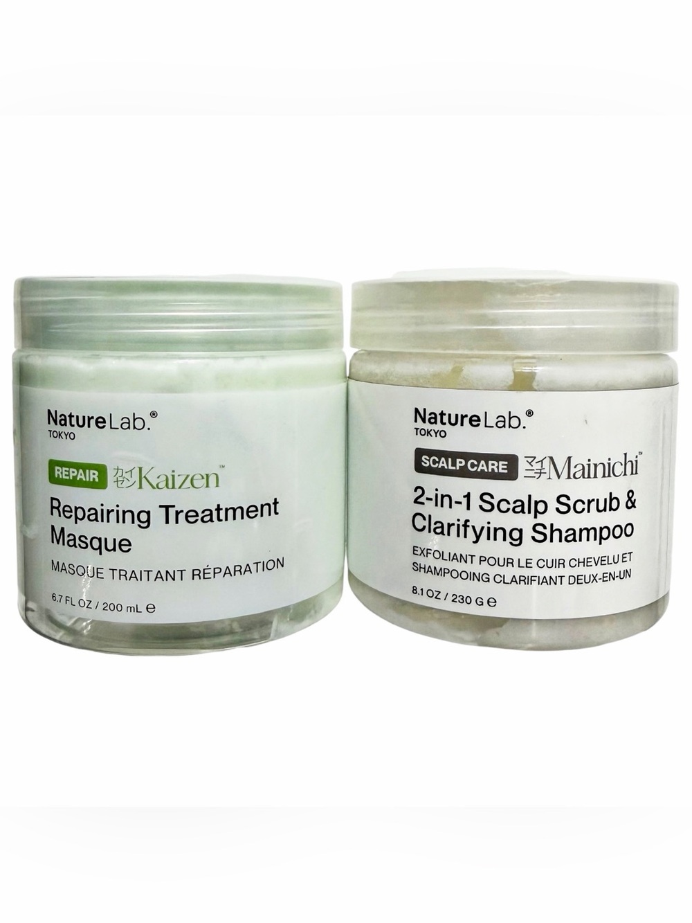 NatureLab Tokyo Repairing Treatment Masque  AND  2-in-1 Scalp Scrub & Shampoo